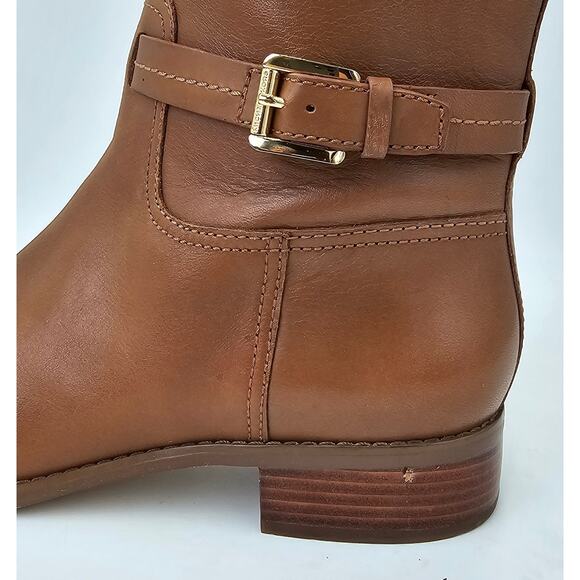 Michael Kors Stockard Cognac Brown Leather Riding Tall Boots Knee High Women 10M - Picture 8 of 11